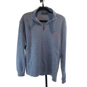 Polo Ralph Lauren Rib 1/4 Zip Pullover Sweater Men Blue Size Large